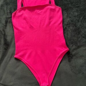 Fuchsia Ribbed Women's Bodysuit